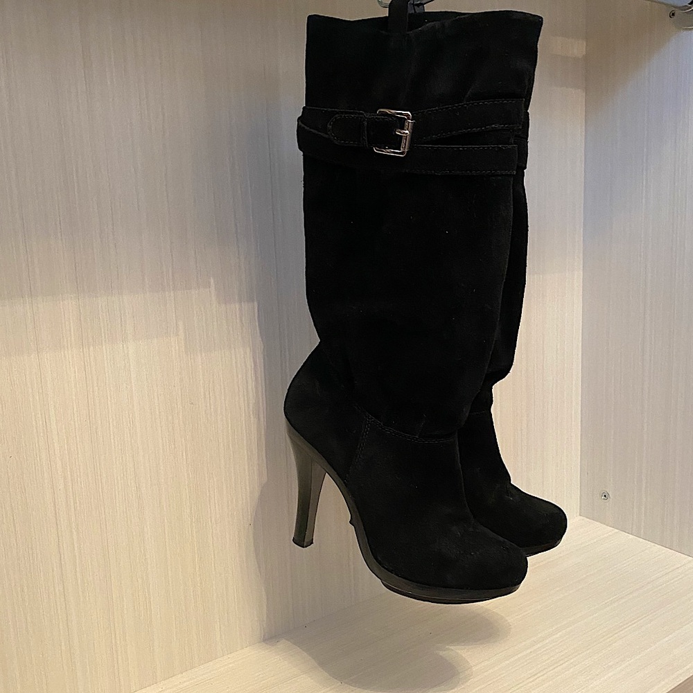 Michael Kors Kincade Platform Suede slouch boots.